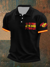 Haut à manches courtes imprimé drapeau de l'Espagne pour hommes